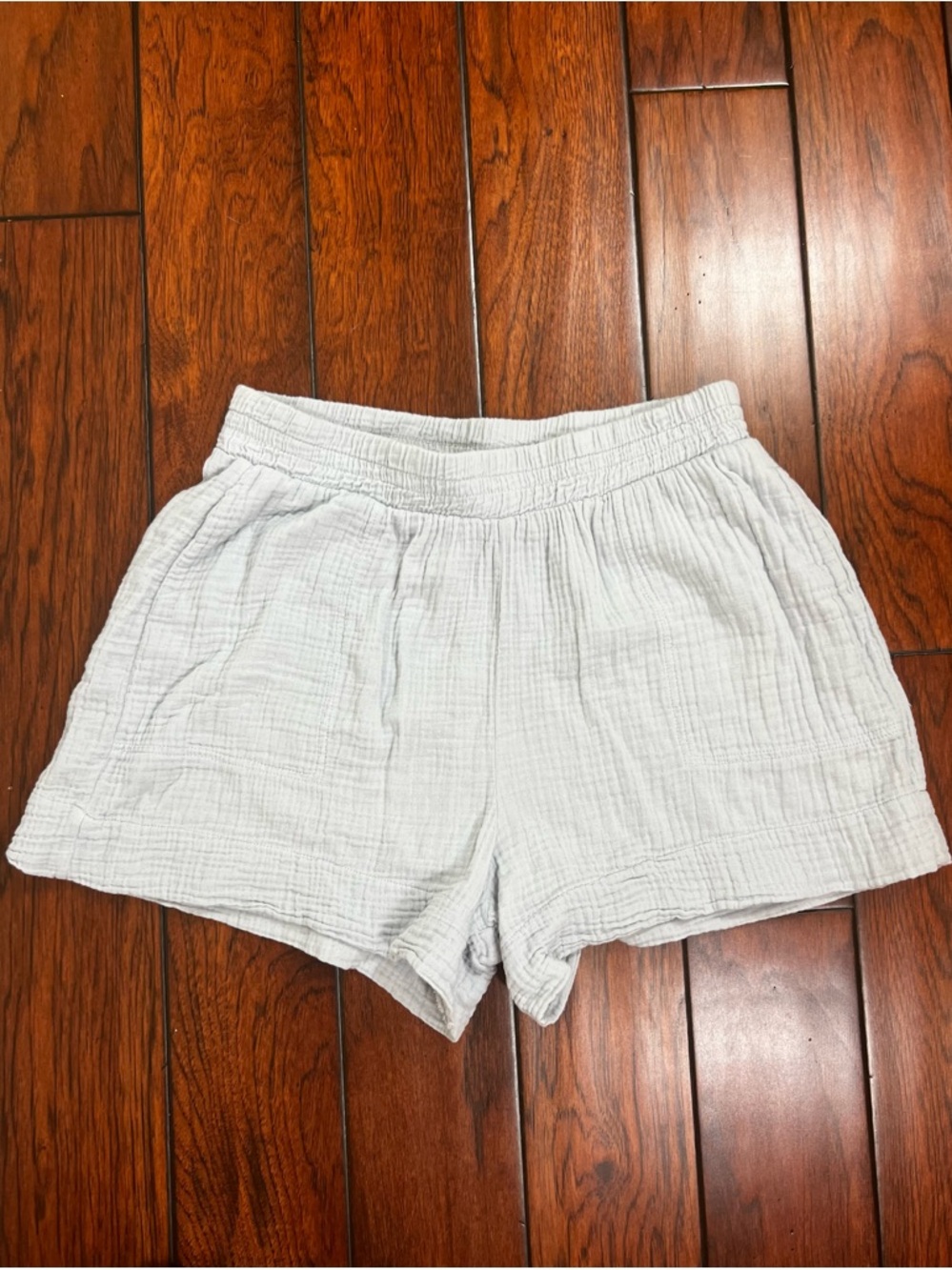 Nation LTD Women’s Light Blue High-Waist Gauze Pull-On shorts Size Medium